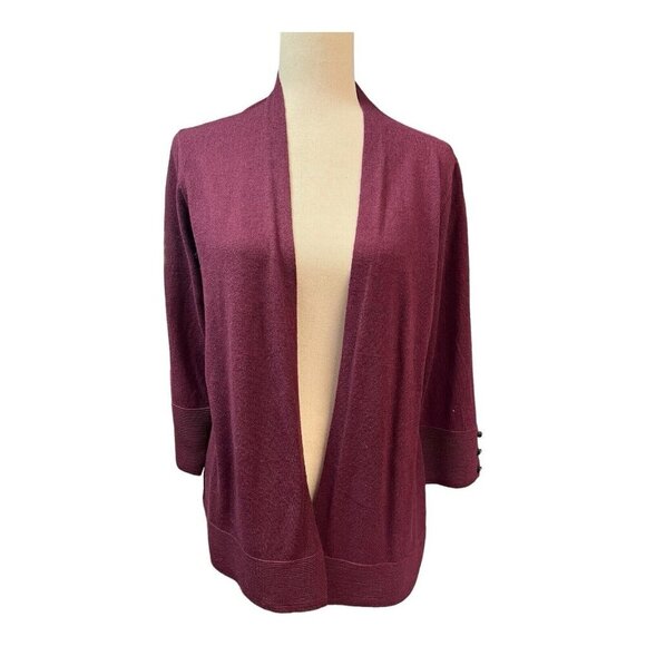 Evolution by Cyrus Womens Cardigan~Size Med~Burgundy Soft Open Front~NWT L1 06 - Picture 2 of 10